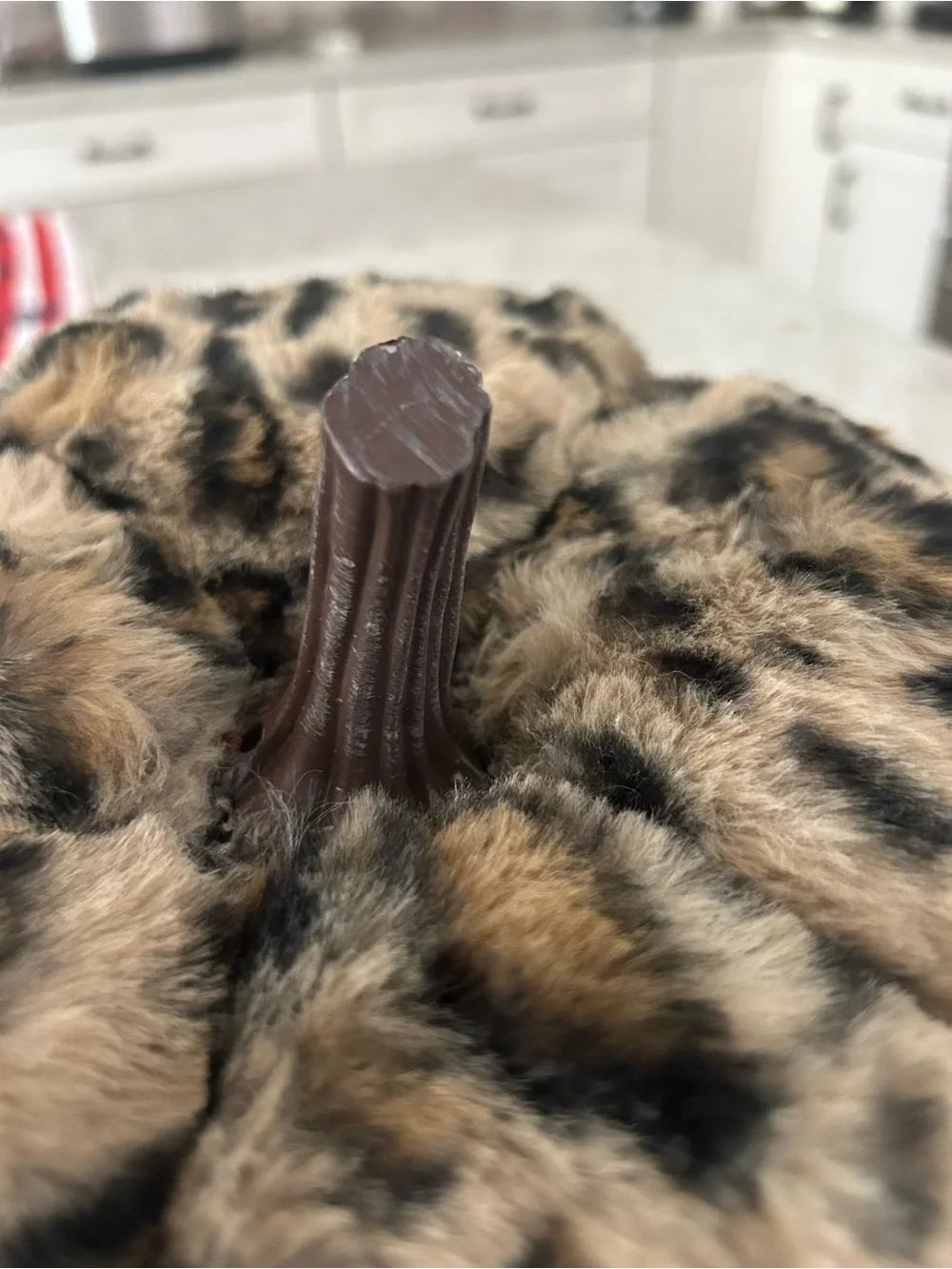 “New” Rachel Zoe Leopard Print Faux Fur Pumpkin Pillow in Brown and Black